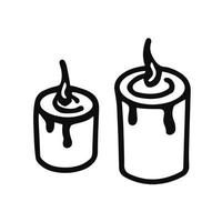 Candle illustration, black outline sketch. Illustration for printing, backgrounds, wallpapers, covers, packaging, greeting cards, stickers, textile and seasonal design. Isolated on white background. vector