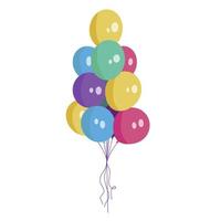 Balloons in a bunch for the holiday isolated on white background. Illustration for printing, logo, covers, packaging, greeting cards, posters, stickers, textile, seasonal design. vector