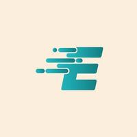 Initial Letter E Fast Speed Logo Design Template. Drop icon