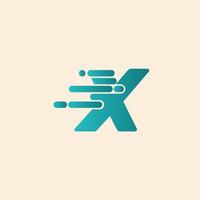 Initial Letter X Fast Speed Logo Design Template. Drop icon vector