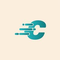 Initial Letter C Fast Speed Logo Design Template. Drop icon vector