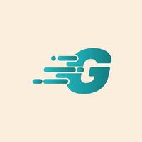 Initial Letter G Fast Speed Logo Design Template. Drop icon