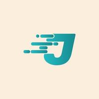 Initial Letter J Fast Speed Logo Design Template. Drop icon vector