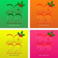 2022 Happy new year Christmas design template. logo design for greeting cards or for branding, banner, cover, card Happy new year 2022 vector