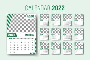 Calendar 2022, Wall Calendar Template Design Vector