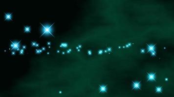 Video background green and black, with bright blue stars