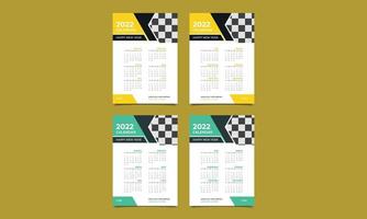 2022 yearly calendar design template. Editable 2022 wall calendar design with nice background. vector illustration.