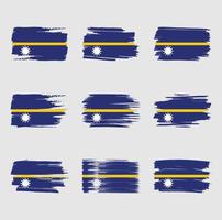 Nauru flag brush strokes painted vector