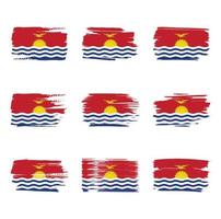 trazos de pincel de bandera de kiribati pintados vector