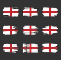 trazos de pincel de bandera de inglaterra pintados vector