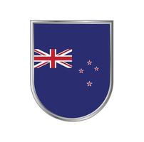 bandera de nueva zelanda con diseño de vector de marco plateado