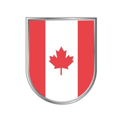 Canada flag with silver frame vector design