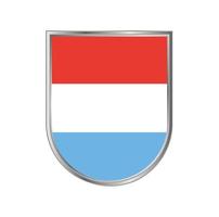 Luxembourg flag with silver frame vector design