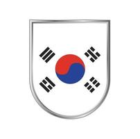 bandera de corea del sur con diseño de vector de marco plateado