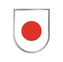 Japan flag with silver frame vector design