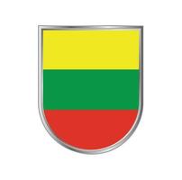 Lithuania flag with silver frame vector design