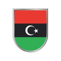 Libya flag with silver frame vector design