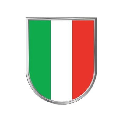 Italy flag with silver frame vector design