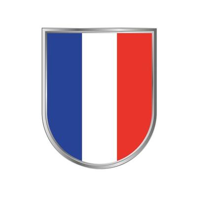 France flag with silver frame vector design