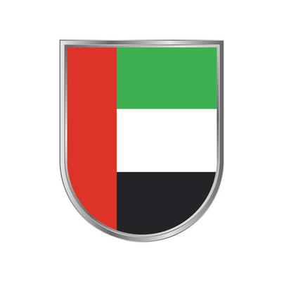 United Arab Emirates flag with silver frame vector design