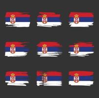 pinceladas de bandera de serbia pintadas vector
