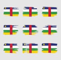 trazos de pincel de bandera de áfrica central pintados vector