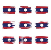 Laos flag brush strokes painted vector