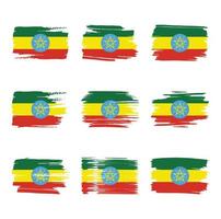 Ethiopia flag brush strokes painted vector