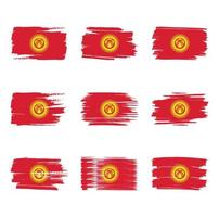 bandera de kirguistán trazos de pincel pintado vector