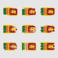 trazos de pincel de bandera de sri lanka pintados vector