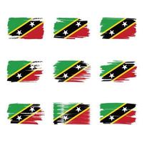 Saint Kitts y Nevis bandera pinceladas pintadas vector