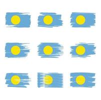 Palau flag brush strokes painted vector