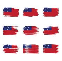 Samoa flag brush strokes painted vector