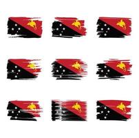 Papua New Guinea flag brush strokes painted vector