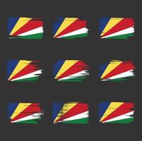 bandera de seychelles pinceladas pintadas vector