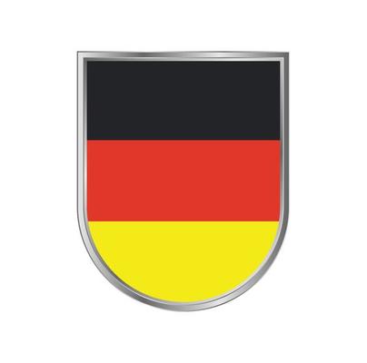 Germany flag with silver frame vector design