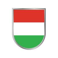 Hungary flag with silver frame vector design