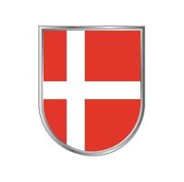 Denmark flag with silver frame vector design