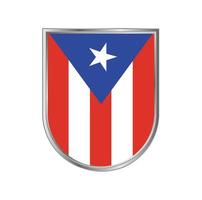 Puerto Rico flag with silver frame vector design