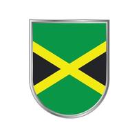 Jamaica flag with silver frame vector design