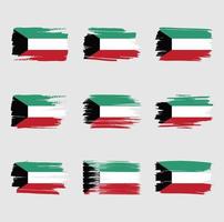 Kuwait flag brush strokes painted vector