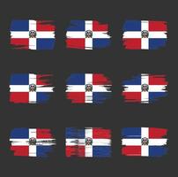 Dominican Republic flag brush strokes painted vector