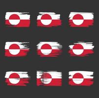 trazos de pincel de bandera de groenlandia pintados vector