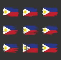 bandera de filipinas trazos de pincel pintado vector