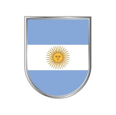 Argentina flag with silver frame vector design