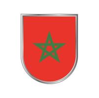 Morocco flag with silver frame vector design