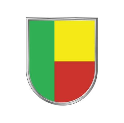 Benin flag with silver frame vector design