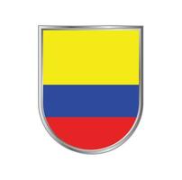 bandera de colombia con diseño de vector de marco plateado