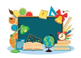 School supplies and stationery. Back to school concept. vector