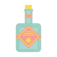 Bottle of alcohol, another drink or water. Party, pub, restoraunt or club element. alcohol coctail with vermouth. Vector illustration, isolated on a white background.